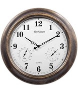 Large Outdoor Clocks With Thermometer And Hygrometer - 18 Inch Silent Ba... - $118.99