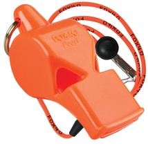 Orange Fox 40 Pearl Whistle Official Coach Safety Alert Rescue Free Lanyard - £6.80 GBP