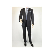 Men's Suit Wool Cashmere Georgio Cosani Two Buttons 910-04 Gray Pinstripe image 2