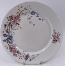 1446 Marx &amp; Gutherz Carlsbad, Austria Dinner Plate 9 1/2&quot; Pink Blue Floral VTG  - £19.77 GBP