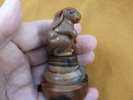 (tb-rab-8) little bunny foo foo Tagua NUT palm figurine Bali carving bab... - $42.77