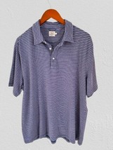FAHERTY Polo Shirt Cotton Purple Stripes Short Sleeve Size XLarge - $19.79