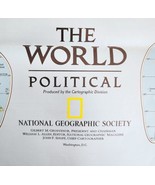 1995 World Map Political Physical Double Sided National Geographic 29 x ... - $29.99
