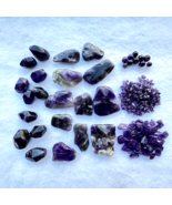 AMETHYST purple stone bead lot - slab faceted barrel round nugget chip -... - £19.85 GBP