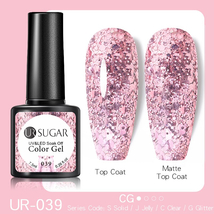 UR SUGAR 7.5ml Color Gel Nail Polish Glitter Semi Permanent Soak Off UV UR39 - £3.98 GBP