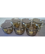 Arcoroc France Canterbury Crocus Mugs Glass Coffee Cups 4” Tall Party Lo... - $29.99