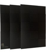 48 Pack Acoustic Foam Panel Wedge Studio Soundproofing Wall Tiles 12&quot; X ... - £33.46 GBP