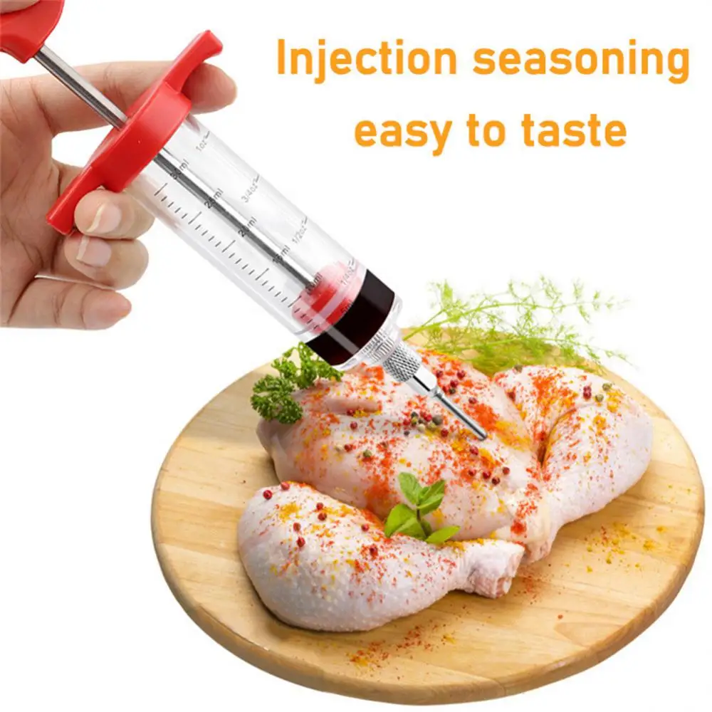 Sporting Food Grade PP Stainless Steel Needles Spice Syringe Set BBQ Meat Flavor - £18.48 GBP