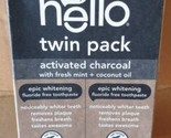 Hello Activated Charcoal Teeth Whitening Fluoride Free Toothpaste Twin P... - $14.95