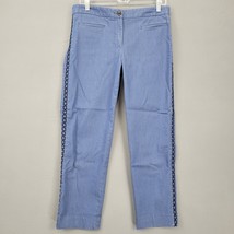 Ann Taylor Women Pants Size 6 Blue Stretch Preppy Academia Trim Classic ... - $15.30