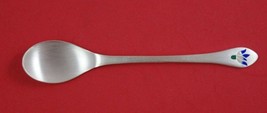 Chinese Sterling Silver Dessert Spoon w/ Blue and White Flowers 5 3/4&quot; - £45.96 GBP