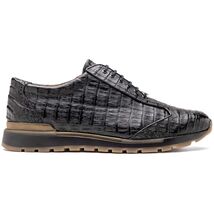 Alonzo Genuine Caiman Crocodile Fashion Sneaker Black image 2