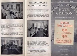 Hotel Grafton  Brochure Washington DC 1930&#39;s A Temperance Hotel  - £23.44 GBP