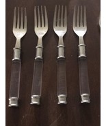 Food Netwook Clear Lucite Look Stainless Set of 4 Dessert Forks - $25.65 CAD