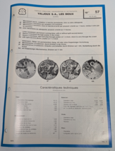 Valjoux 19&quot; Cal. 57 Stop Watch Chronograph Technical Bulletin Parts Diag... - $608.78 MXN