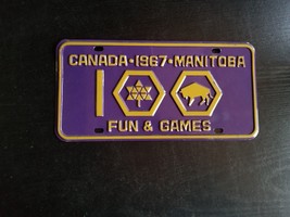 Canada 1967 Centennial 100 years Manitoba License Plate - $21.99