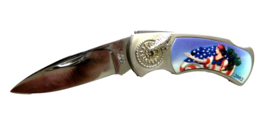 God Bless Lady Liberty Pocket Knife Decoration in Collector Box Stainless Blade - £19.68 GBP