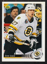 Boston Bruins Steve Leach 1992 Upper Deck Hockey Card 61 nr mt - £0.39 GBP