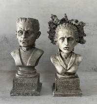 Celebrate It Michaels Stores Halloween Frankenstein &amp; Bride Mini Busts Set of 2 - £13.09 GBP