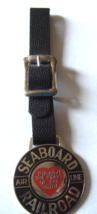 ENAMEL &amp; CAST  SEABOARD AIR LINE RAILROAD WATCH FOB WITH STRAP - £17.98 GBP