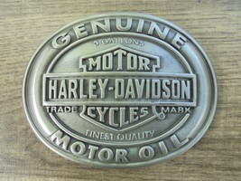 Harley Davidson Mens Genuine Motor Oil Trademark Finest Quality Belt Buc... - $28.49