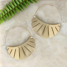 Golden Sun Rays Hoop Earrings - £11.87 GBP