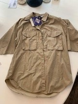 Vintage NWT columbia mens fishing short sleeve button down shirt, hand p... - $49.50