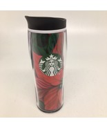 Starbucks 2020 Plastic Tumbler Cup 16 oz Christmas Floral Red Poinsettia  - £11.52 GBP