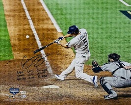 Corey Seager Autographed Ws Statistic 16&quot; X 20&quot; Photograph Fanatics Le 6 - £782.69 GBP