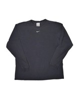 Vintage Nike T Shirt Mens L Center Swoosh Faded Black Long Sleeve Crewne... - £44.80 GBP