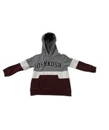 Oshkosh B&#39;gosh Boy Size 7 Fleece Hoodie Pullover Logo Pockets Gray White... - £12.86 GBP