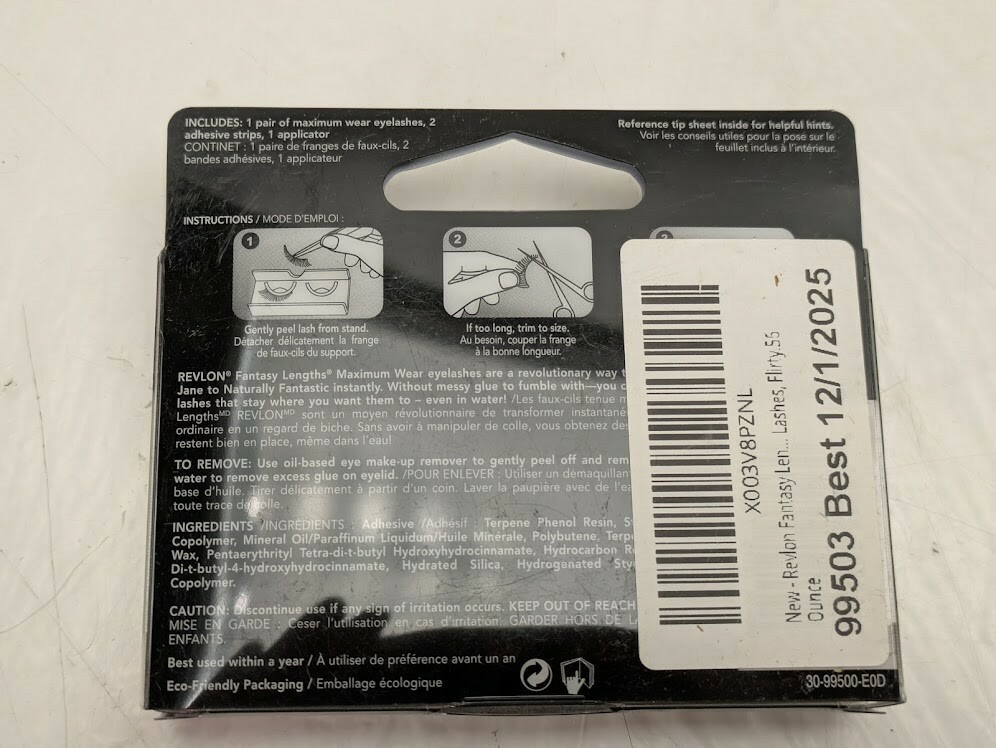 Revlon Fantasy Lengths Eyelashes #99503 Flirty,  Adhesive Strip and Applicator Item image 3