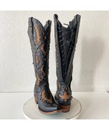 Lane Reverie Knee High Womens Cowboy Boots 6.5 Black Brown Western Cowgi... - $548.24 CAD