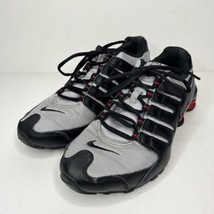 Nike Shox Mens Size 8 Leather Black Grey Red Gym Running Shoes 378341-010 - £69.17 GBP