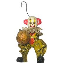 Vintage Paper Mache Clown Ornament Circus Carnival Mexican Folk Art Figu... - $12.69