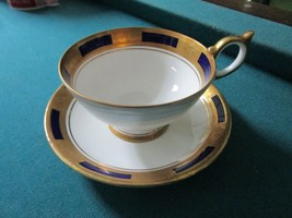 Aynsley England Ta Coffee Cup Saucer Gold Encrusted Cobalt Original Pick 1 - £50.21 GBP