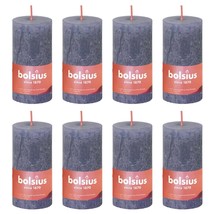 Bolsius Rustic Pillar Candles Shine 8 pcs 100x50 mm Twilight Blue - £18.72 GBP