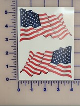 American Flag Set of 2 four inch stickers USA Trump  flying flags - $4.94