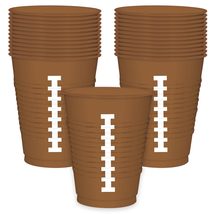 HOME &amp; HOOPLA Football Party Supplies Plastic 16 Ounce Beverage Cups, 25 Count - £9.33 GBP