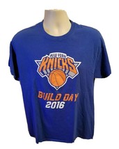 2016 New York Knicks Build Day Adult Large Blue TShirt - £11.62 GBP