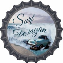 Surf Wagon Novelty Metal Bottle Cap 12 Inch Sign - £21.10 GBP