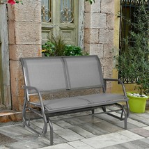 Swing Glider Chair Loveseat Rocker 4-Ft Patio Bench Lounge Outdoor Backyard Grey - £144.84 GBP