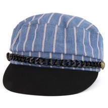 Trendy Apparel Shop Greek Sailor Fisherman Nautical Cabbie Hat with Chain Band - - £20.77 GBP