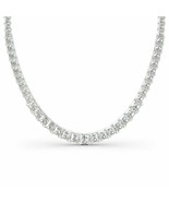 20.00 Tcw Princess Cut Diamond 10K White Gold Over Womens Tennis Necklac... - £224.73 GBP