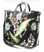 Prada Flower Satchel Tote Crossbody Tessuto Stampat Authentic - $1,188.00