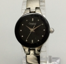 Caravelle By Bulova Watch Women 20mm Silver Tone Black Dial New Battery 6.25" - $29.69