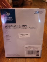 Business Source 200 Laminating Pouches 20847 Clear 9 X 11.5 Glossy 3 mil... - $27.03 CAD