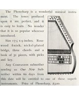 Phonoharp Musical Instrument 1894 Advertisement Victorian Stringed Music... - $28.04 CAD