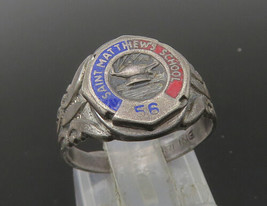 UNCAS 925 Silver - Vintage Antique Saint Matthews School Ring Sz 6 - RG22556 - £32.75 GBP