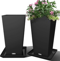 28&quot; Outdoor Planter Larger Flower Pots Indoor Modern Tapered Square Outdoor - £114.29 GBP